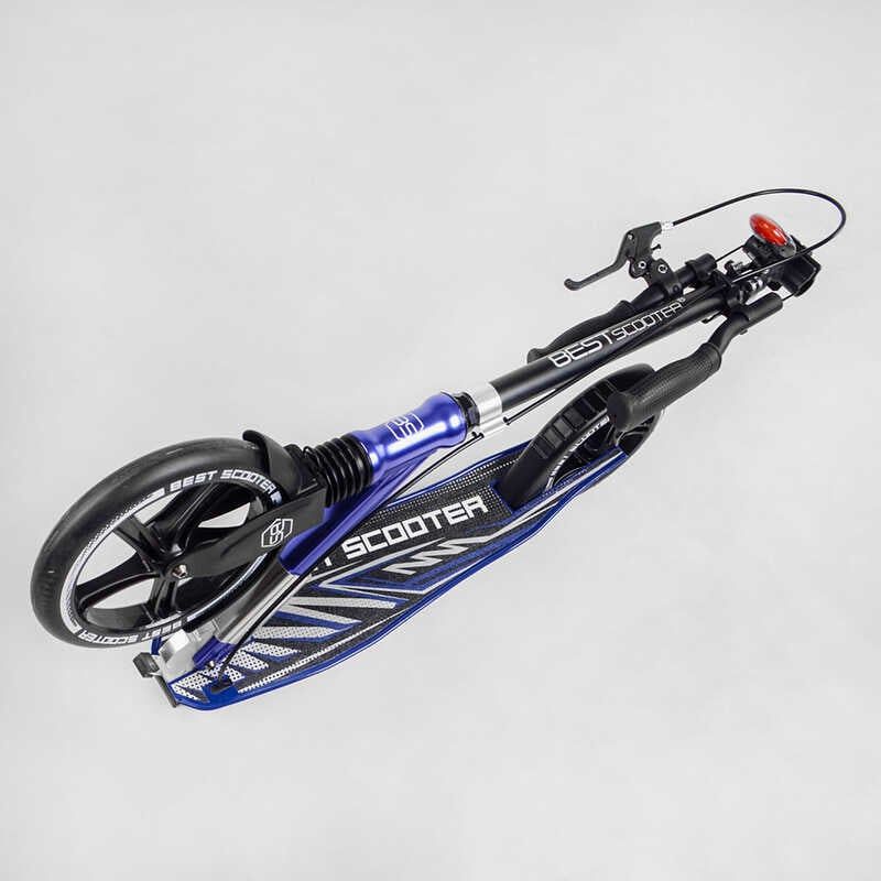 Самокат алюмінієвий "Best Scooter" (колеса PU, ФАРА, затискач керма, d передніх коліс - 230мм, d задніх коліс 200мм, 1 амортизатор передній) фото 7 Самокат алюмінієвий "Best Scooter" (колеса PU, ФАРА, затискач керма, d передніх коліс - 230мм, d задніх коліс 200мм, 1 амортизатор передній) фото 7