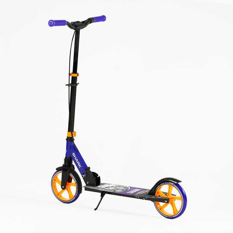 Самокат двоколісний "Best Scooter SHARK" (з ручним гальмом, затискач керма, колеса PU - 20 см, 1 амортизатор, в коробці)  фото 7