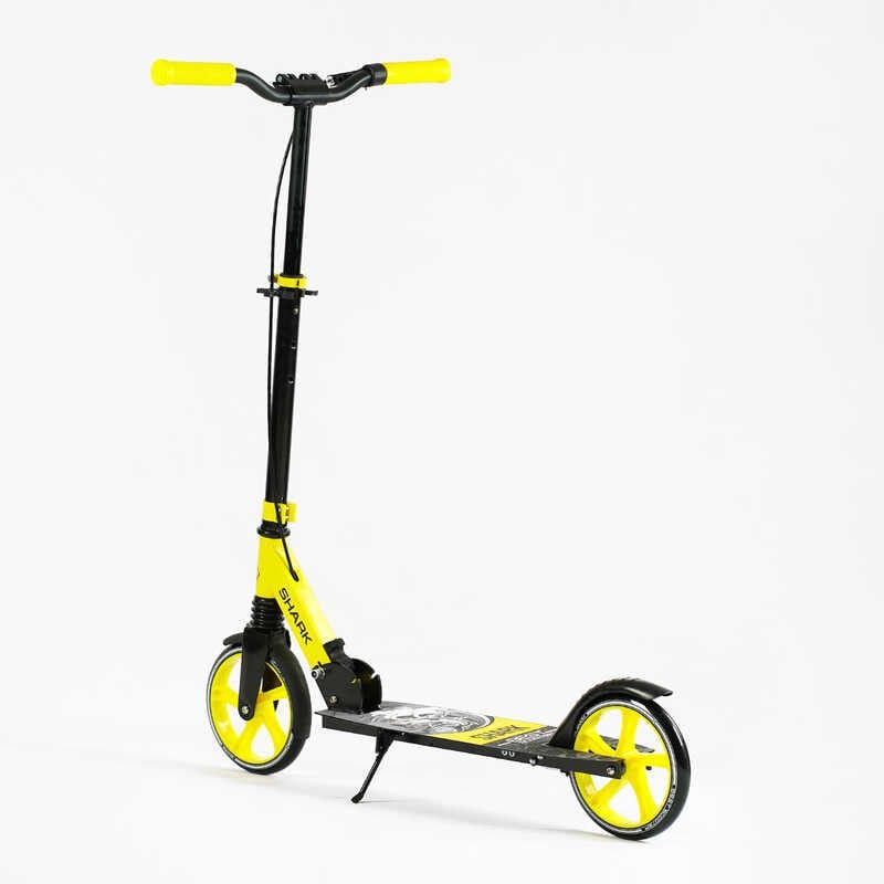 Самокат двоколісний "Best Scooter SHARK" (з ручним гальмом, затискач керма, колеса PU - 20 см, 1 амортизатор, в коробці) фото 7 Самокат двоколісний "Best Scooter SHARK" (з ручним гальмом, затискач керма, колеса PU - 20 см, 1 амортизатор, в коробці) фото 7
