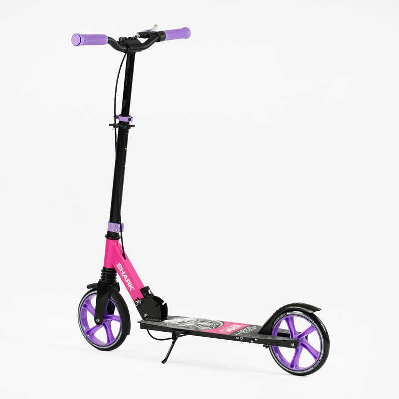 Самокат двоколісний "Best Scooter SHARK" (з ручним гальмом, затискач керма, колеса PU - 20 см, 1 амортизатор, в коробці)  фото 7