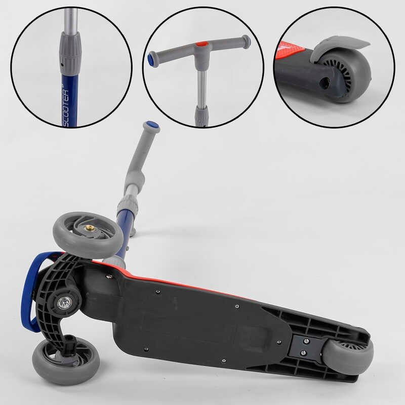 Самокат трехколесный F-44077 (6) Best Scooter, КРАСНЫЙ, складной алюминиевый руль, 3 колеса PU со светом, d=120*35мм фото 7 Самокат трехколесный F-44077 (6) Best Scooter, КРАСНЫЙ, складной алюминиевый руль, 3 колеса PU со светом, d=120*35мм фото 7