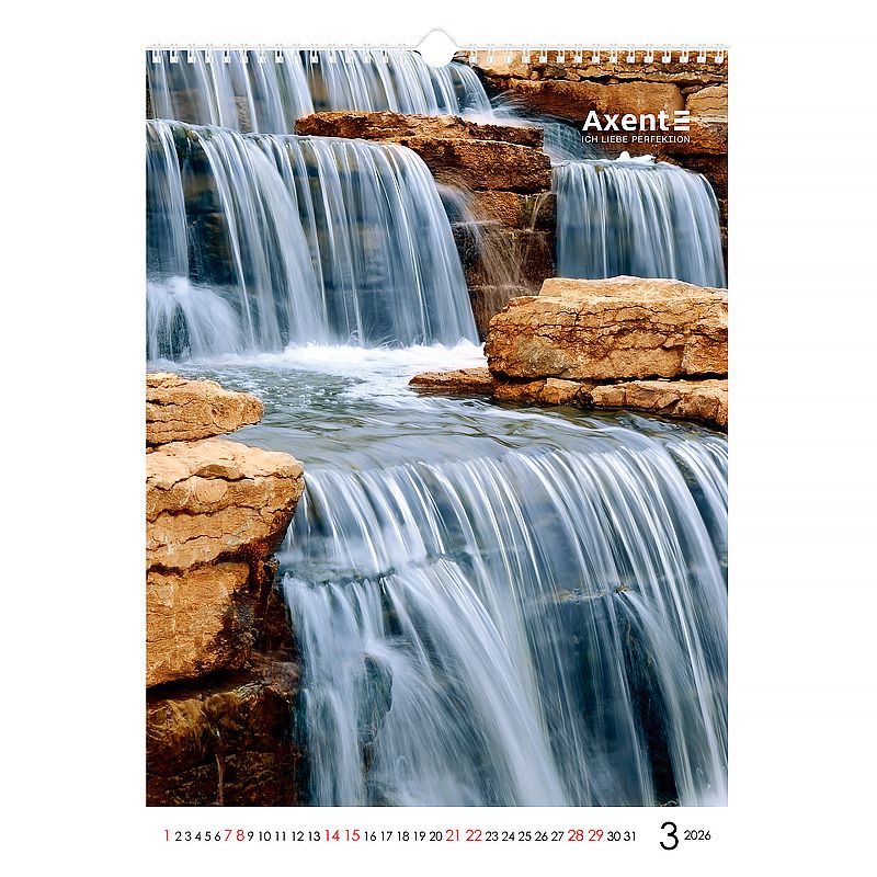 Календар настінний А3 2026 р. , Waterfalls  фото 7