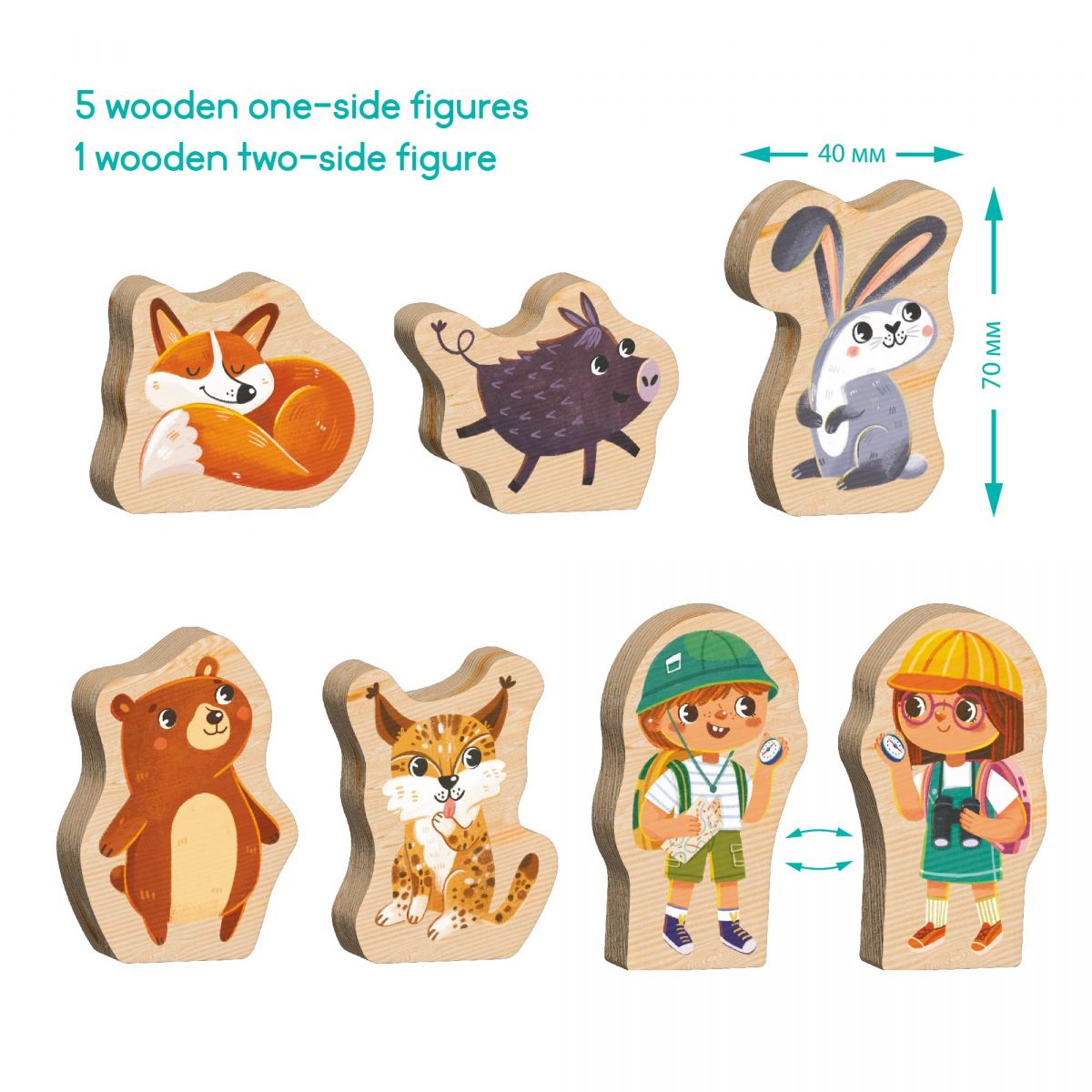 Пазл «Хто живе в лісі?» (16 картонних деталей + 6 дерев'яних фігурок)  фото 7