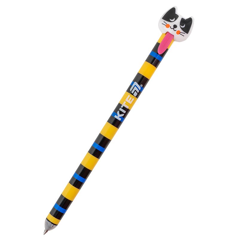 Ручка гелева автоматична «пиши-прай» Cats, синя  фото 7