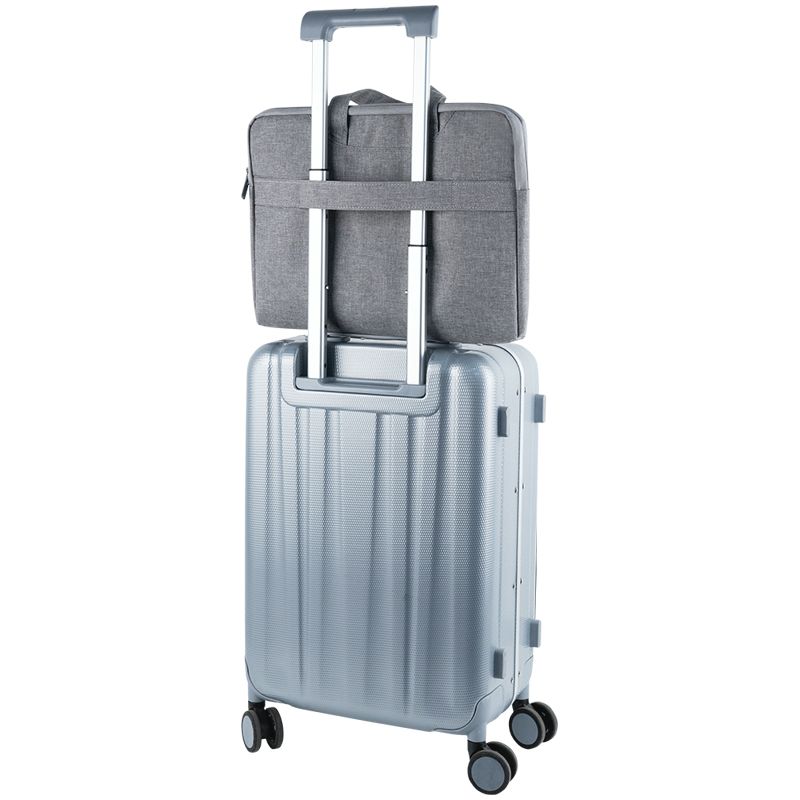 Сумка для документів текстильна А4, 1 відділ, світло-сіра  фото 7