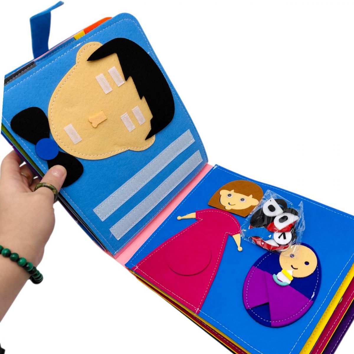 Мʼяка книжка-бізіборд (фетр, елементи на липучках, сюжетні ігри)  фото 7