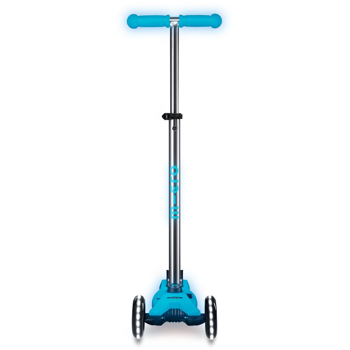 Самокат Micro серии Maxi Deluxe Glow LED - Синий хрусталь  фото 7