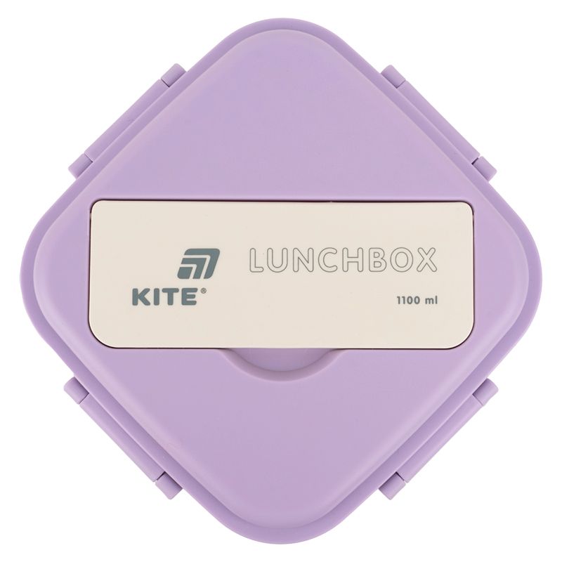 Ланчбокс з розділювачем 1100 мл, фіолетово-бежевий  фото 7