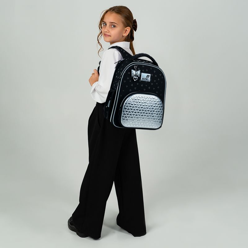 Рюкзак Kite Education каркасний 556 Black&Silver  фото 7