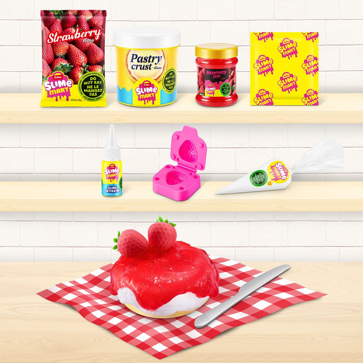 Игровой набор со слаймами SLIME MART серии "Shopping Bag" - КЛУБНИЧНЫЙ ЧИЗКЕЙК  фото 7