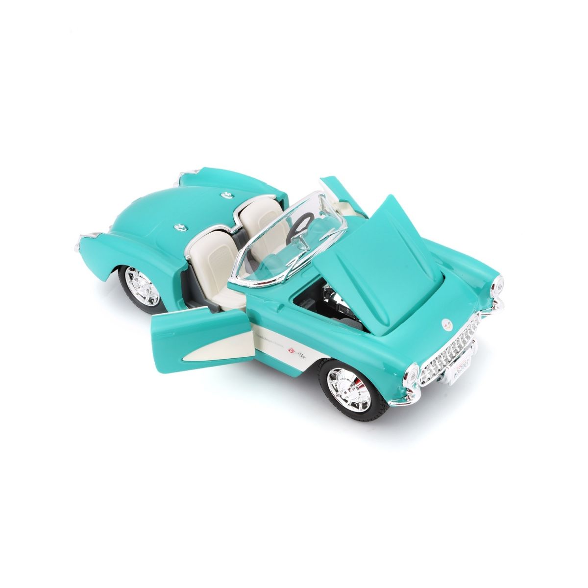 Автомодель в масштабе 1:24 - 1957 Chevrolet Corvette голубой  фото 7