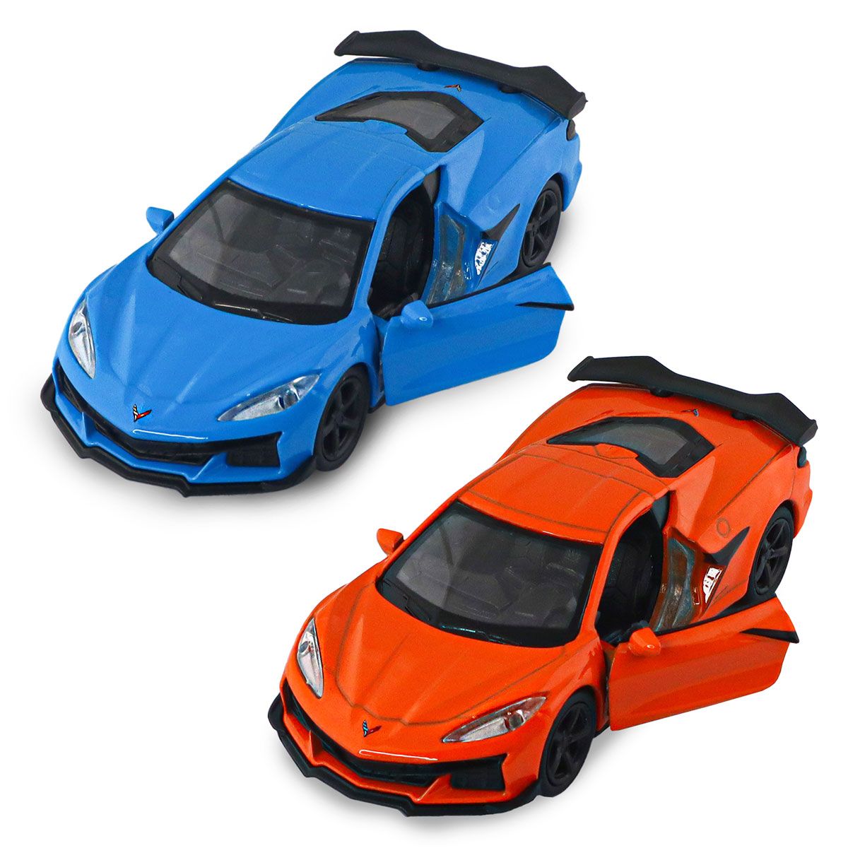 Автомодель - Chevrolet Corvette Z06 2023 (помаранчевий, світло-блакитний)  фото 7