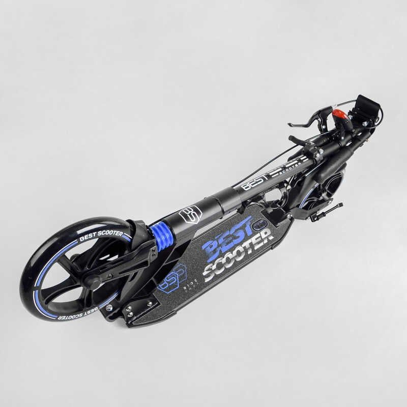 Самокат двоколісний "Best Scooter" (ФАРА, переднє колесо PU 230 мм, заднє колесо 200мм, 2 амортизатори, дискове гальмо, затискач керма) фото 8 Самокат двоколісний "Best Scooter" (ФАРА, переднє колесо PU 230 мм, заднє колесо 200мм, 2 амортизатори, дискове гальмо, затискач керма) фото 8