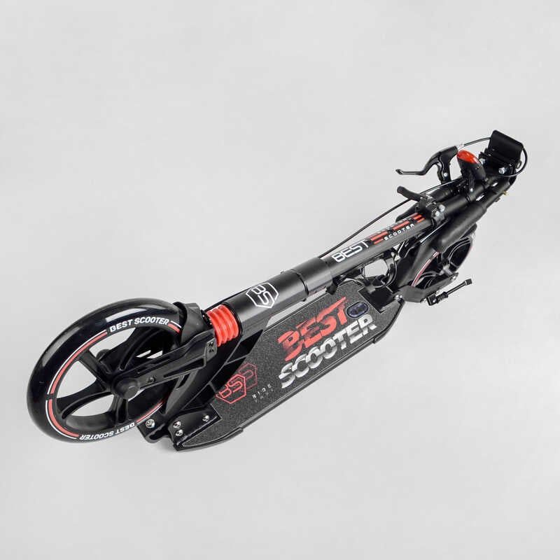 Самокат двоколісний "Best Scooter" (фара, переднє колесо PU 230 мм, заднє колесо 200 мм, 2 амортизатори, дискове гальмо, затискач керма) фото 8 Самокат двоколісний "Best Scooter" (фара, переднє колесо PU 230 мм, заднє колесо 200 мм, 2 амортизатори, дискове гальмо, затискач керма) фото 8