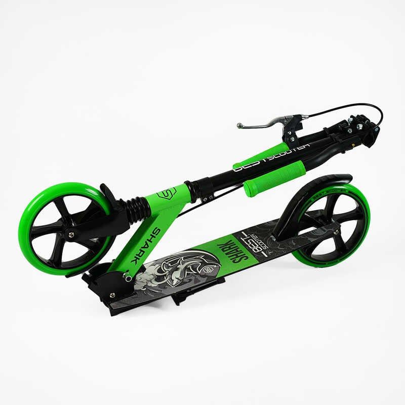 Самокат двоколісний "Best Scooter SHARK" (з ручним гальмом, затискач керма, колеса PU - 20 см, 1 амортизатор, в коробці) фото 8 Самокат двоколісний "Best Scooter SHARK" (з ручним гальмом, затискач керма, колеса PU - 20 см, 1 амортизатор, в коробці) фото 8