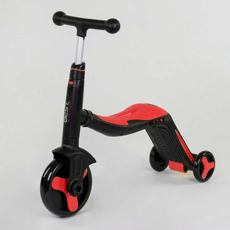 Самокат 3в1 (1) Best Scooter, самокат-велобіг-велосипед, ЧЕРВОНИЙ, світло, 8 мелодій, колеса PU, переднє колесо d = 20см, задні d = 11см фото 8 Самокат 3в1 (1) Best Scooter, самокат-велобіг-велосипед, ЧЕРВОНИЙ, світло, 8 мелодій, колеса PU, переднє колесо d = 20см, задні d = 11см фото 8