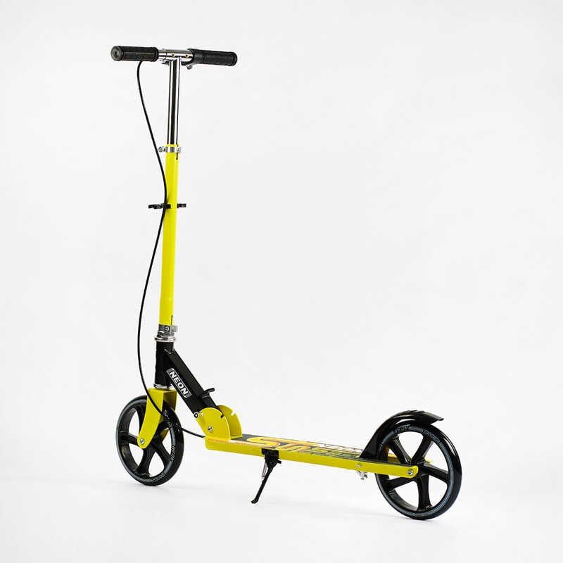 Самокат двухколесный Skyper Neon N-81483 (6) стальная рама, ручной тормоз, колеса PU диаметр 200мм, грипсы резиновые фото 8 Самокат двухколесный Skyper Neon N-81483 (6) стальная рама, ручной тормоз, колеса PU диаметр 200мм, грипсы резиновые фото 8