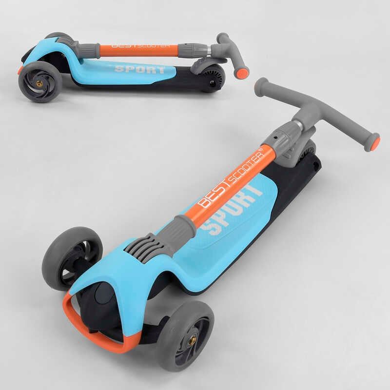 Самокат трехколесный F-39015 (6) Best Scooter, ГОЛУБОЙ, складной алюминиевый руль, 3 колеса PU со светом, d=120*35мм фото 8 Самокат трехколесный F-39015 (6) Best Scooter, ГОЛУБОЙ, складной алюминиевый руль, 3 колеса PU со светом, d=120*35мм фото 8