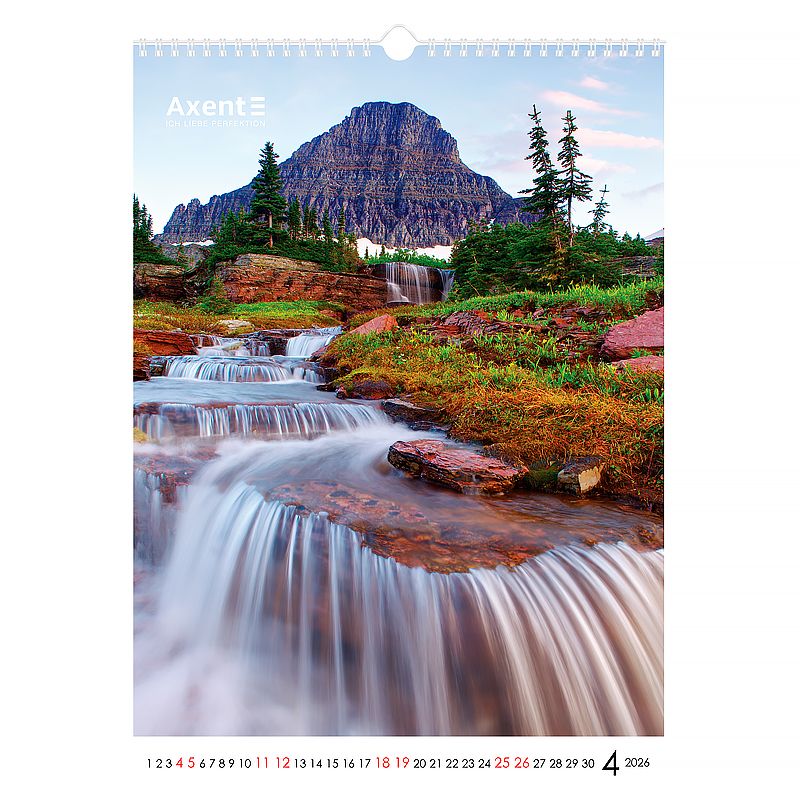 Календар настінний А3 2026 р. , Waterfalls  фото 8