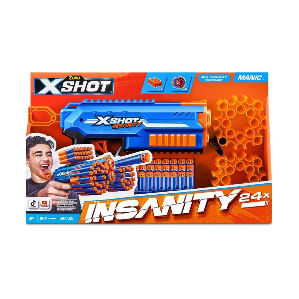 Швидкострільний бластер X-SHOT Insanity-Manic (24 патронів) фото 8 Швидкострільний бластер X-SHOT Insanity-Manic (24 патронів) фото 8