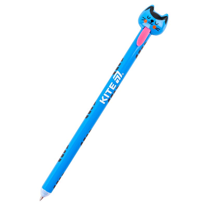 Ручка гелева автоматична «пиши-прай» Cats, синя  фото 8