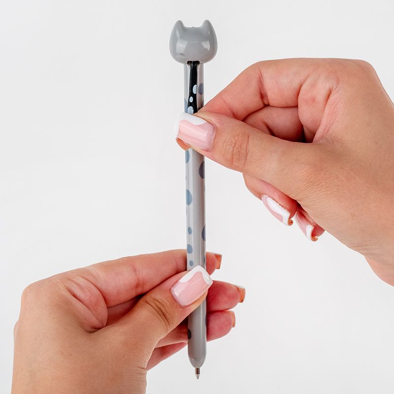 Ручка кулькова автоматична Funny cat, синя  фото 8