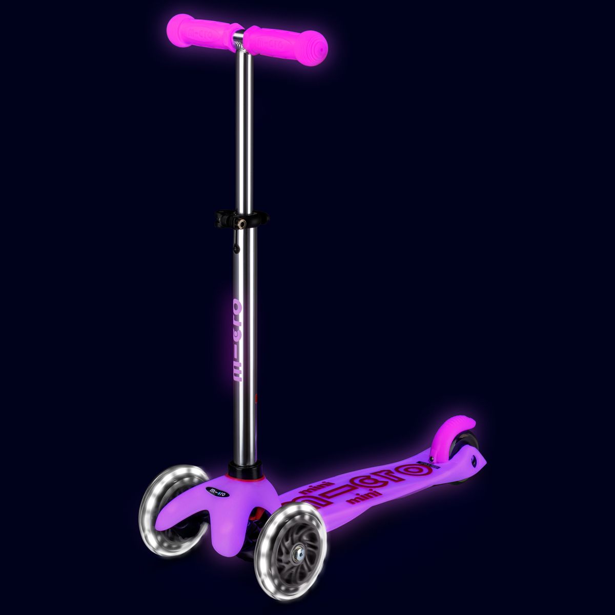 Самокат Micro серии Mini Deluxe Glow LED - Морозный розовый  фото 8