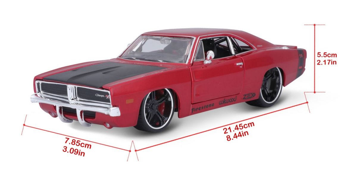 Автомодель в масштабі 1:24 - 1969 Dodge Charger R/T  фото 8