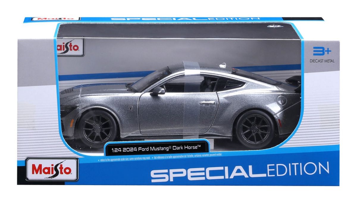 Машинка игрушечная 2024 Ford Mustang Darkhorse масштаб 1:24 серый металлик  фото 8
