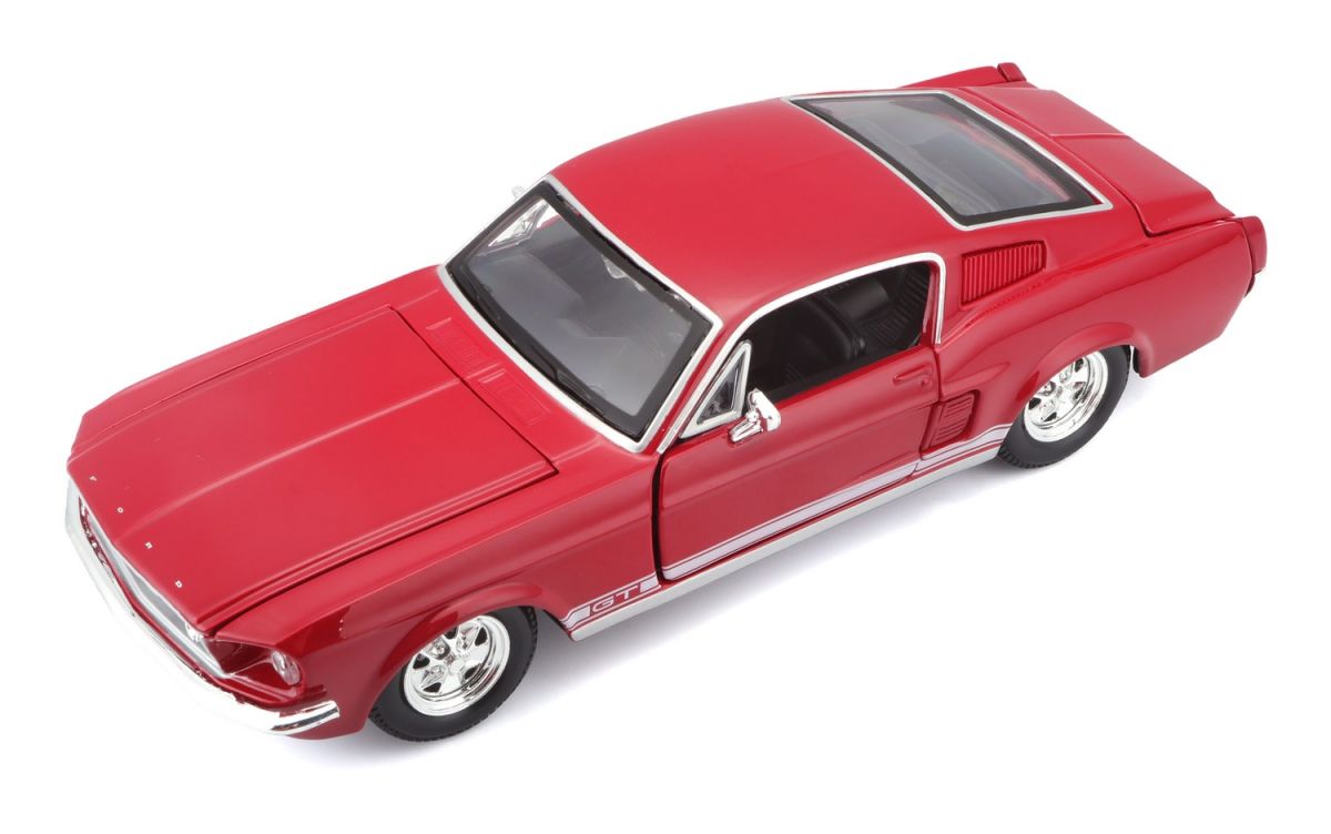 Машинка игрушечная 1967 Ford Mustang GT масштаб 1:24 красный  фото 8