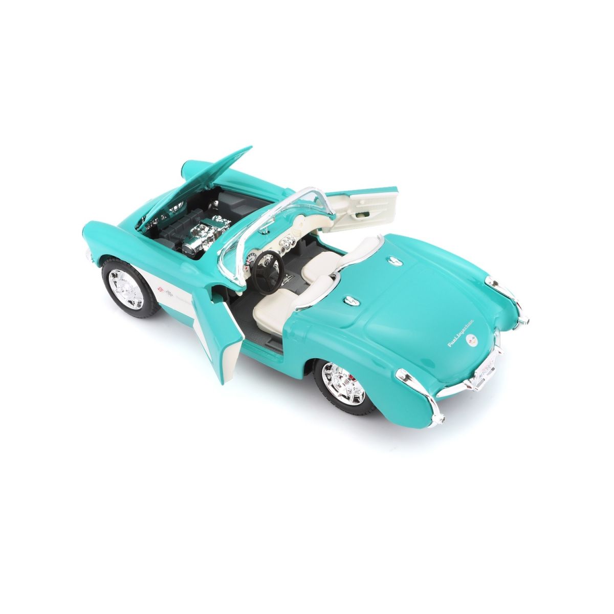Автомодель в масштабе 1:24 - 1957 Chevrolet Corvette голубой  фото 8