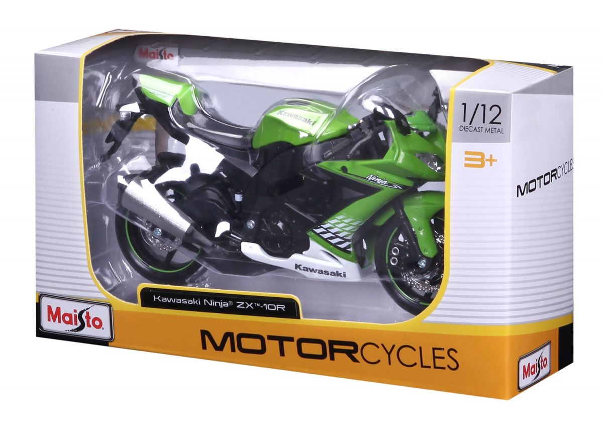 Мотоцикл игрушечный Kawasaki Ninja ZX-10R в масштабе 1:12  фото 8