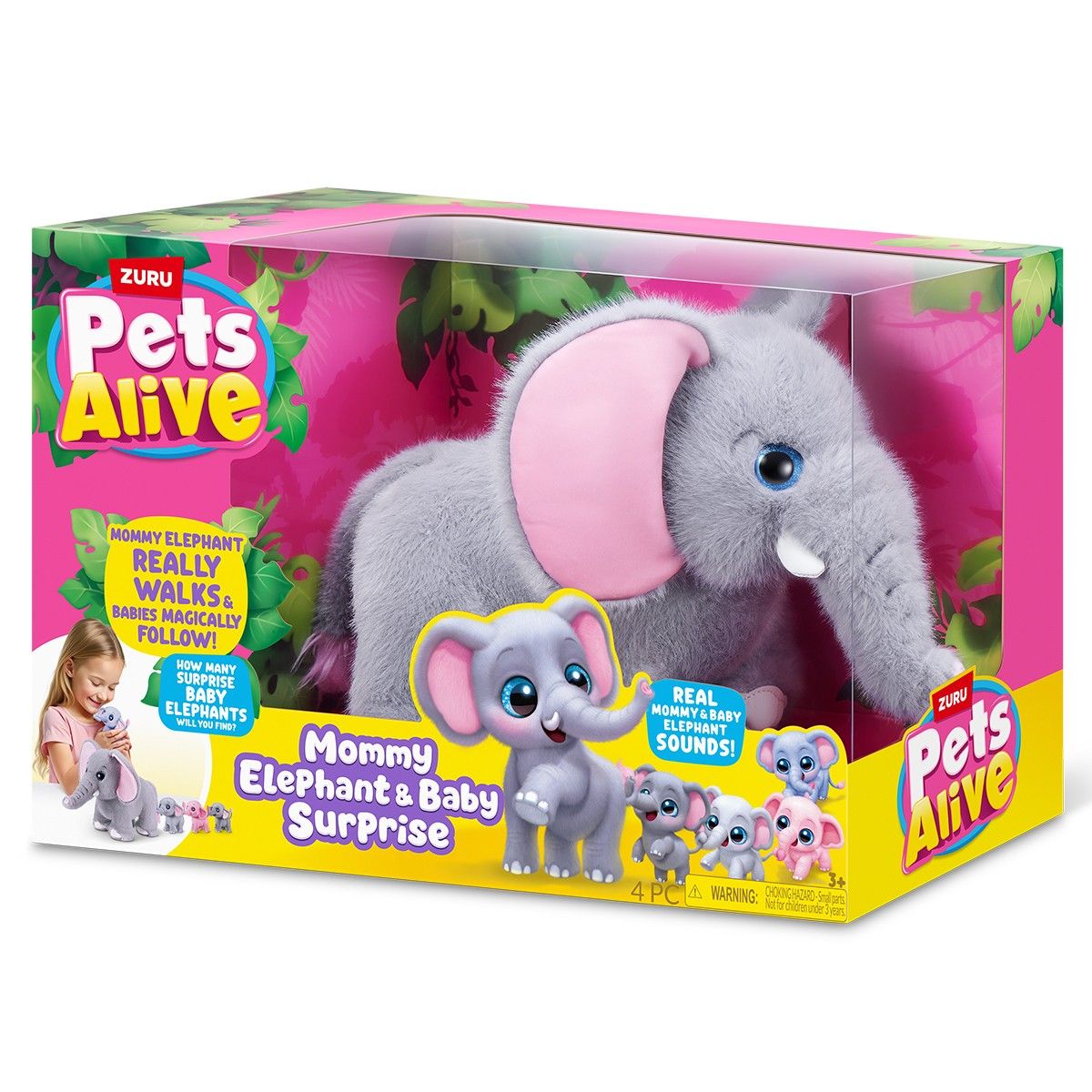 Интерактивный игровой набор Pets Alive – Мама слониха с сюрпризом  фото 8