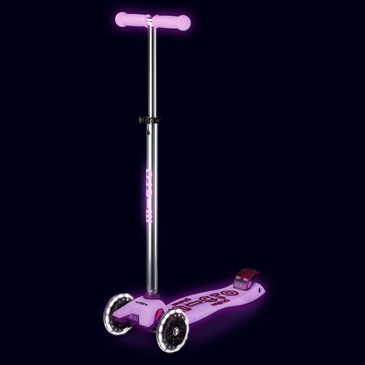 Самокат Micro серії Maxi Deluxe Glow LED – Сяйнисто-пурпуровий  фото 8