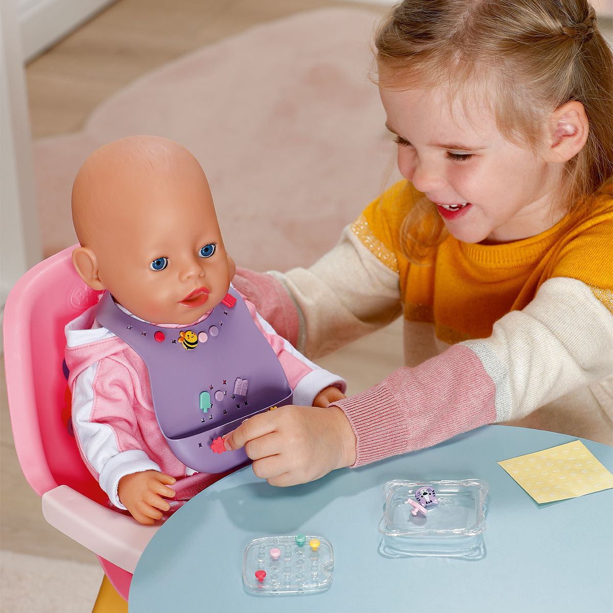 Нагрудник для куклы Baby Born серии Pinplay – Стильное кормление  фото 8