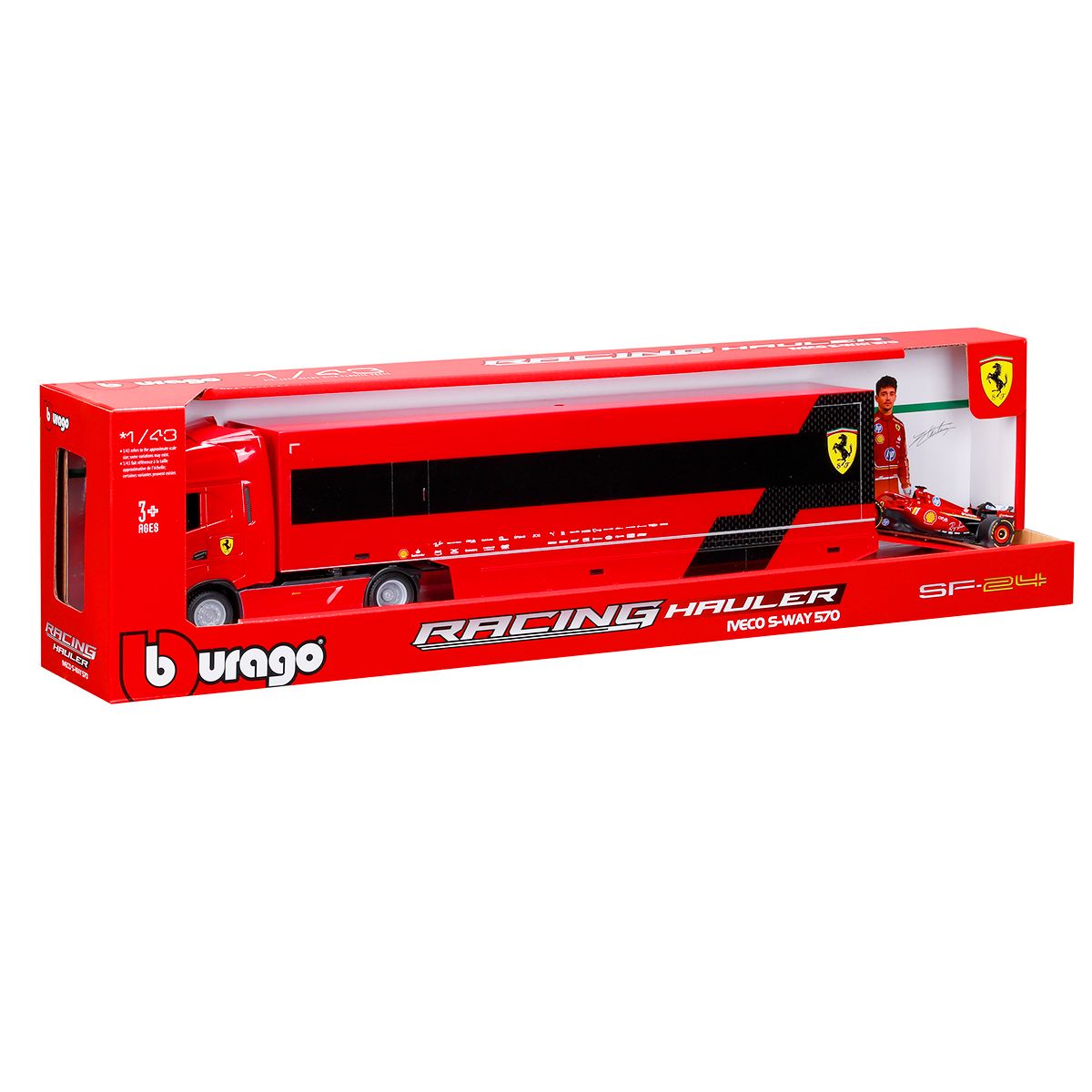 Игровой набор - Грузовик-тягач Iveco S-Way и болид SF-24 (1:43)  фото 8