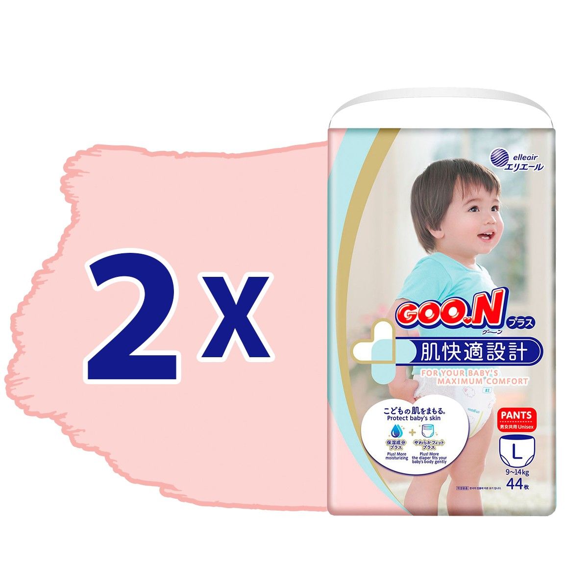 Трусики-подгузники Goo. N Plus для детей (размер 4(L), 9-14 кг, 88 шт)