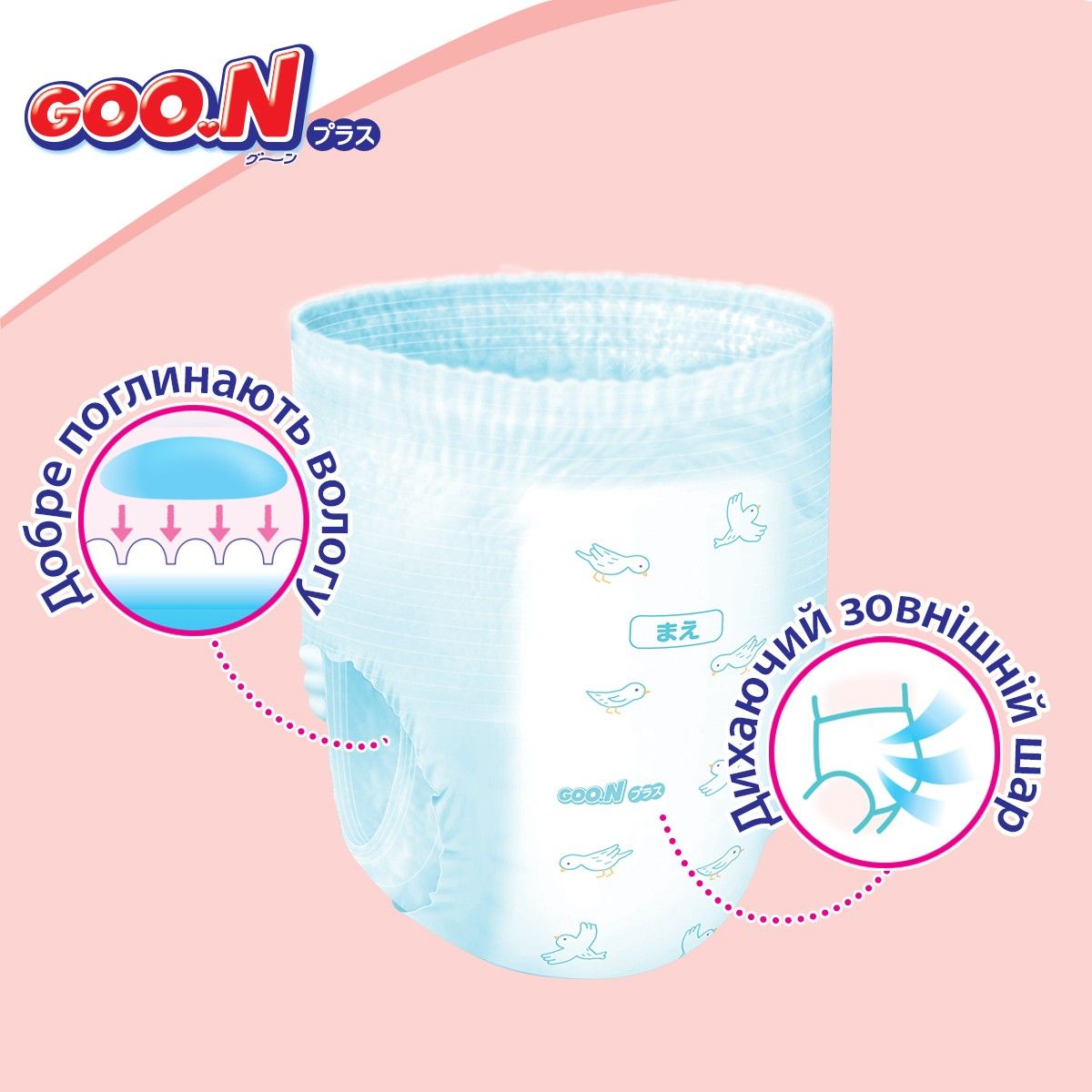 Трусики-підгузки Goo. N Plus для дітей (розмір 3(M), 6-12 кг, 52 шт. ) Трусики-підгузки Goo. N Plus для дітей (розмір 3(M), 6-12 кг, 52 шт. )