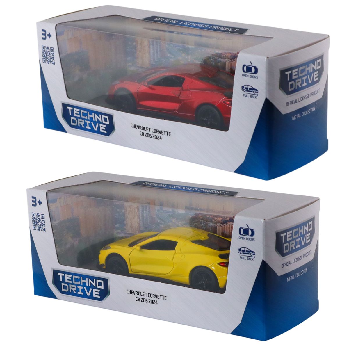 Автомодель – Chevrolet Corvette C8 Z06 2024 (желтый, красный)  фото 9