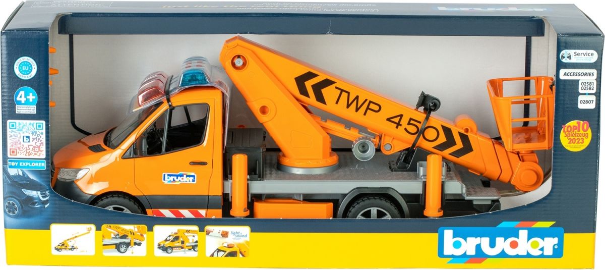 Машинка игрушечная MB Sprinter сервисной службы с телескопической корзиной  фото 9