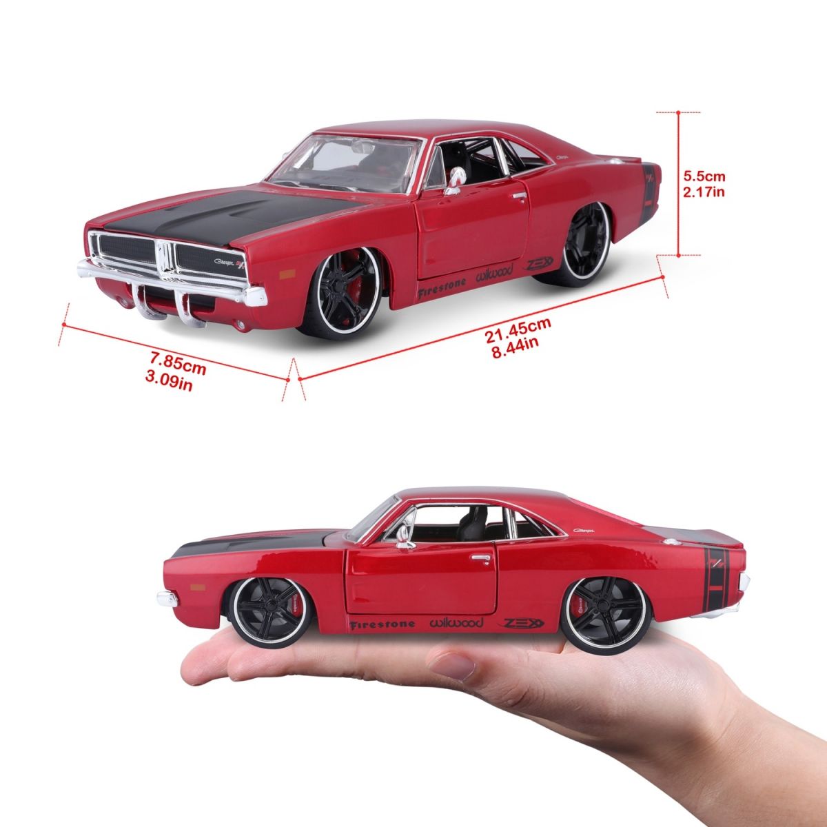 Автомодель в масштабі 1:24 - 1969 Dodge Charger R/T  фото 9