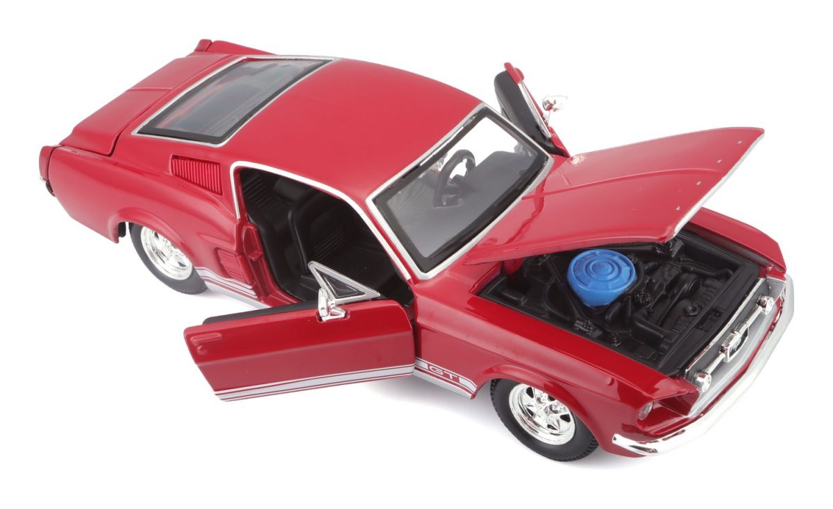 Машинка игрушечная 1967 Ford Mustang GT масштаб 1:24 красный  фото 9