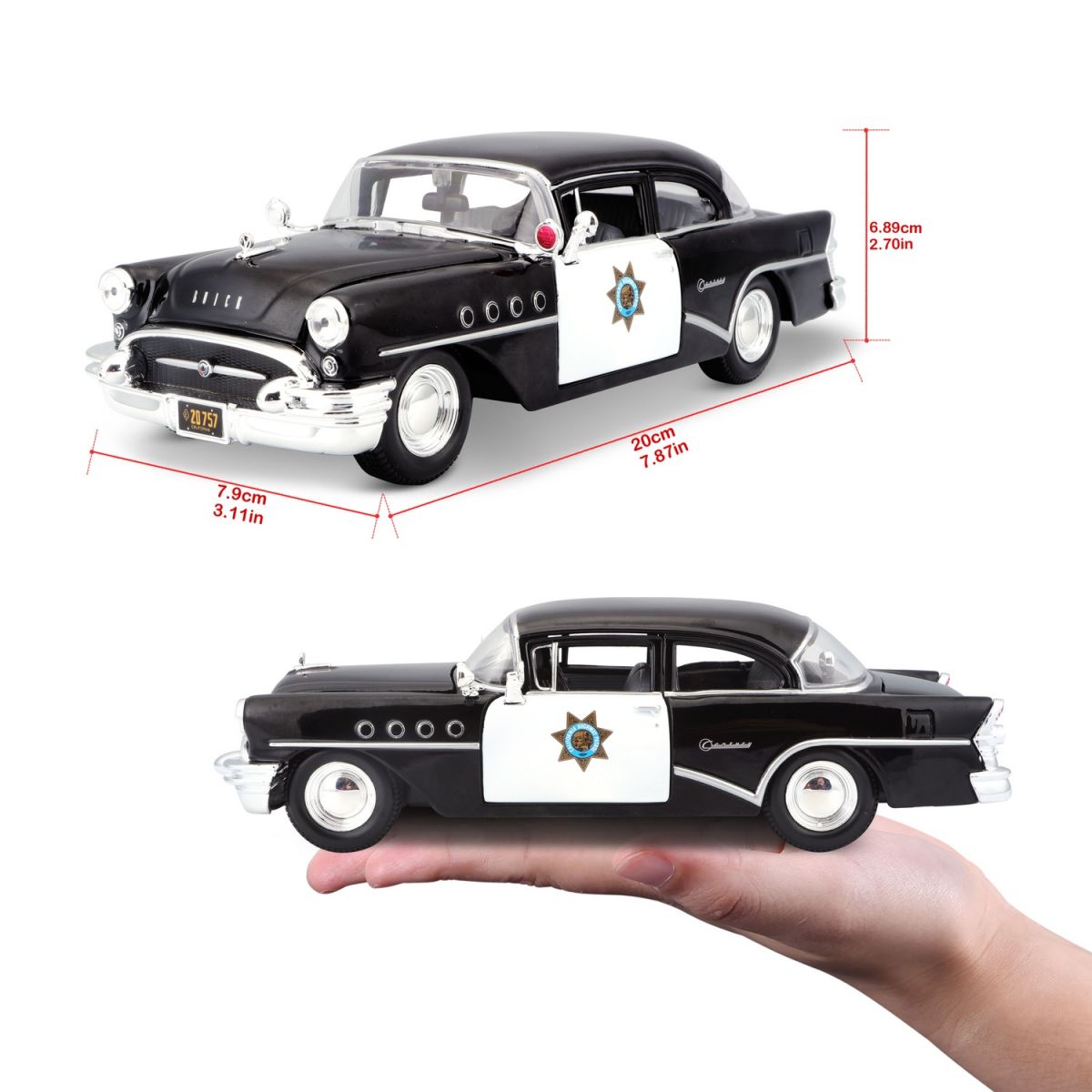 Автомодель в масштабе 1:26 - 1955 Buick Century черный  фото 9