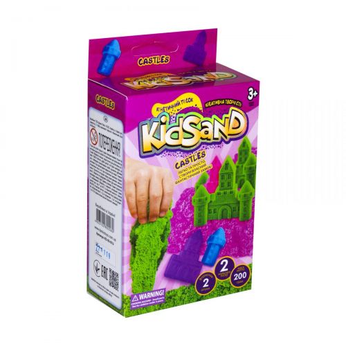 Кінетичний пісок "KidSand: Замок" з формочками, 200 г, KS-05-01U (укр) фото