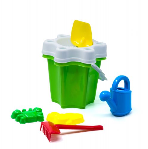 Відро "Квіточка" з лійкою і пісочним набором (салатовое)  мініатюра фото 1