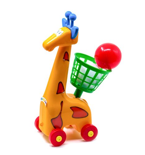 Мячеброс на колесах "Жираф" (помаранчевий) фото