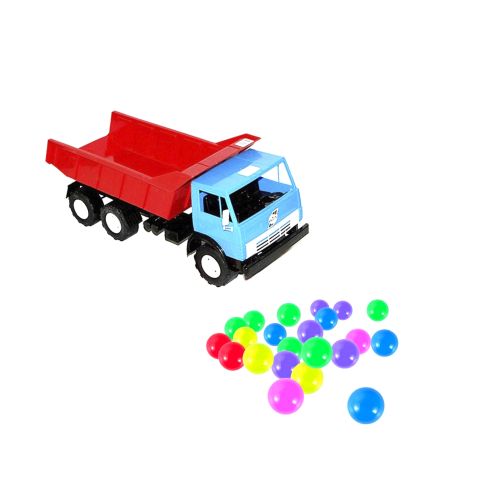 Машинка "Самоскид" з кульками (синя) фото