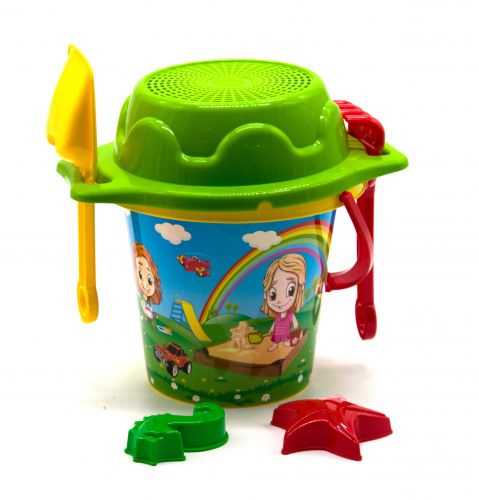 Відро велике з пісочним набором ТехноК (жовте) фото