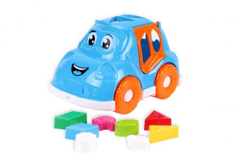 Машинка-сортер з фігурками (блакитна) фото