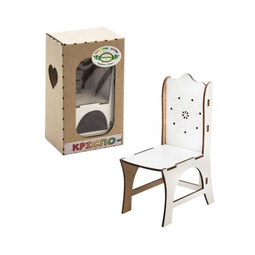 Дерев'яний стілець для ляльок фото